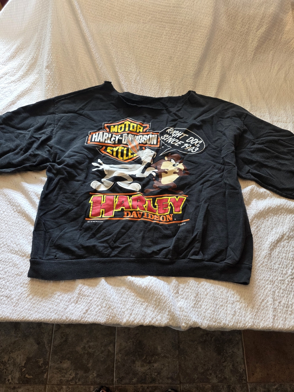 vintage 1993 Looney Tunes x Harley-Davidson black crewneck sweatshirt Xl